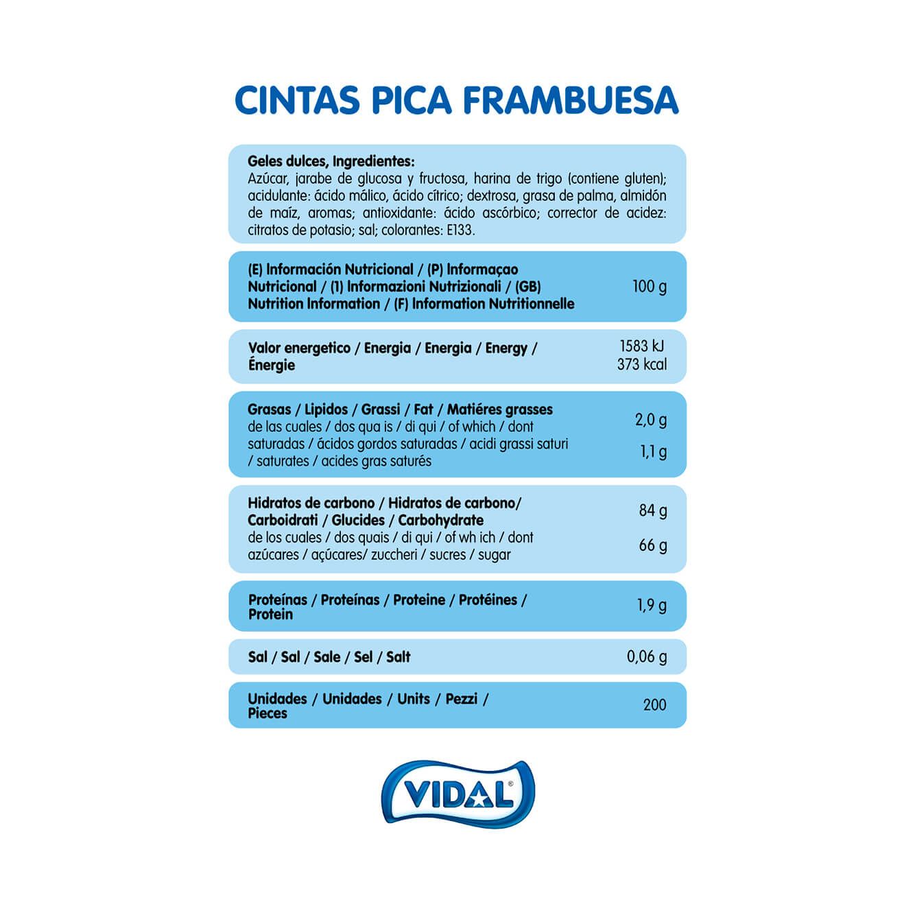 CINTA PICA REGALIZ FRAMBUESA 1,7KG