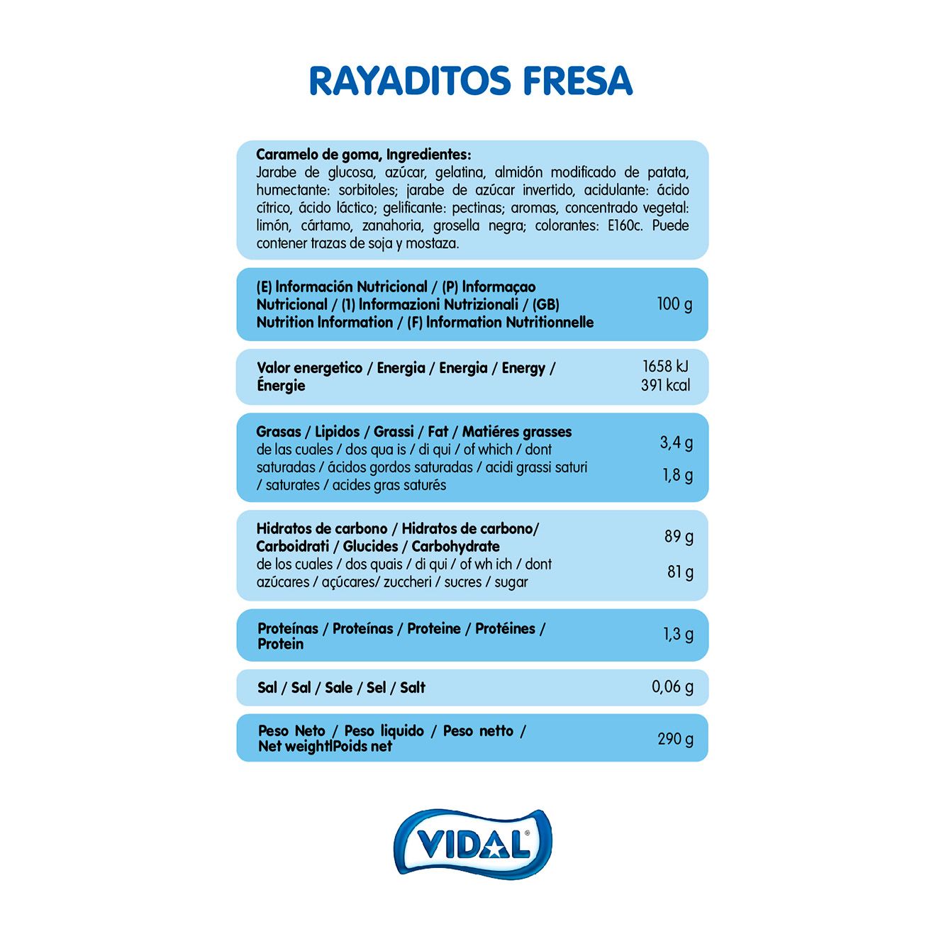 REGALIZ RAYADO FRESA BANDEJA 290G