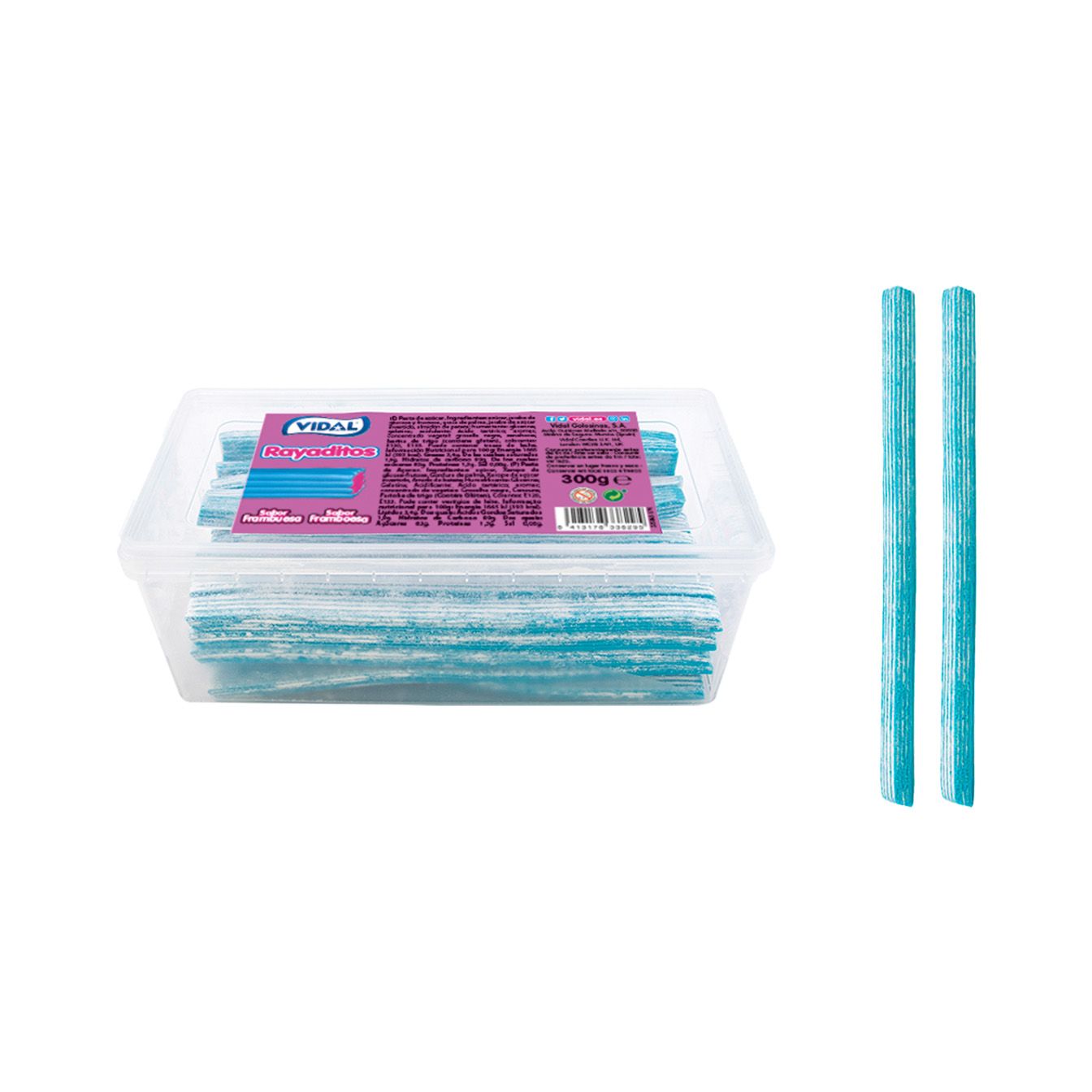 REGALIZ RAYADO FRAMBUESA BANDEJA 290G