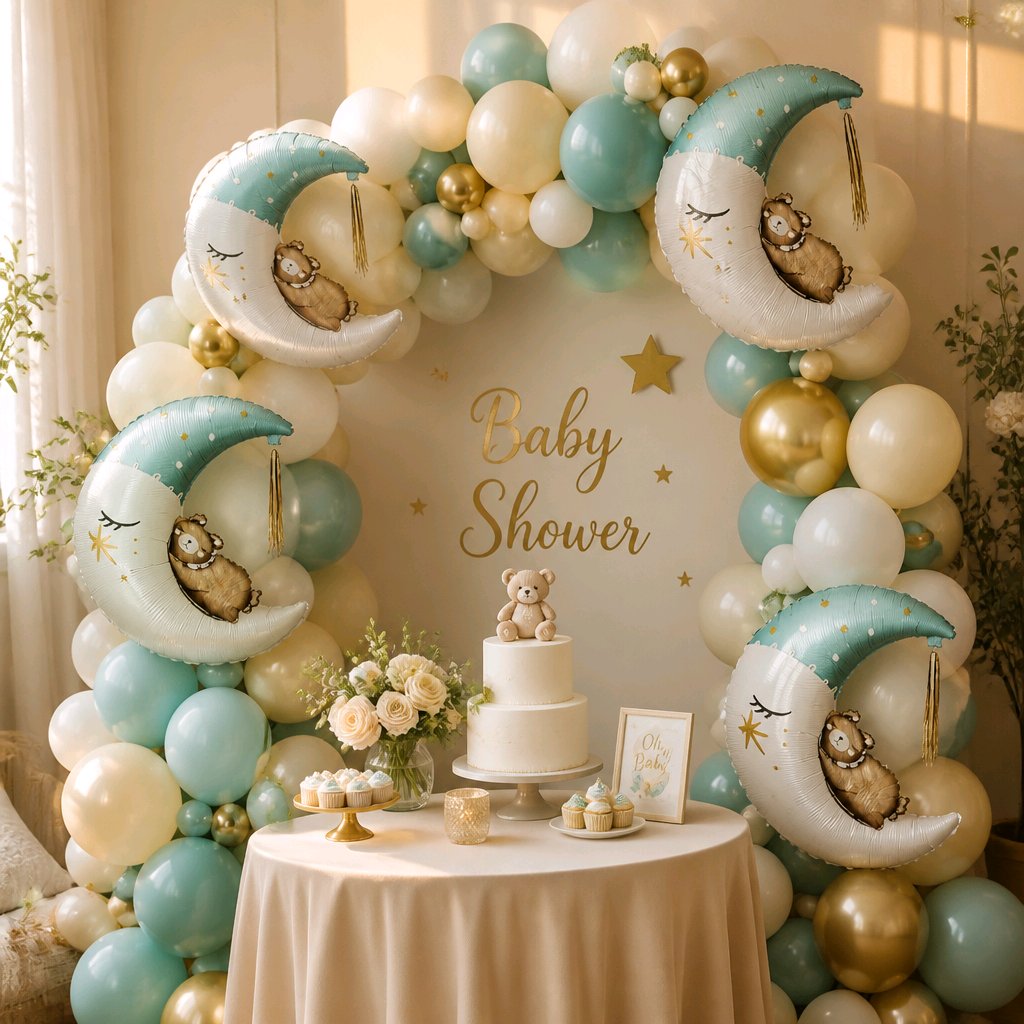 GLOBO OSITO LUNA AZUL BABY SHOWER