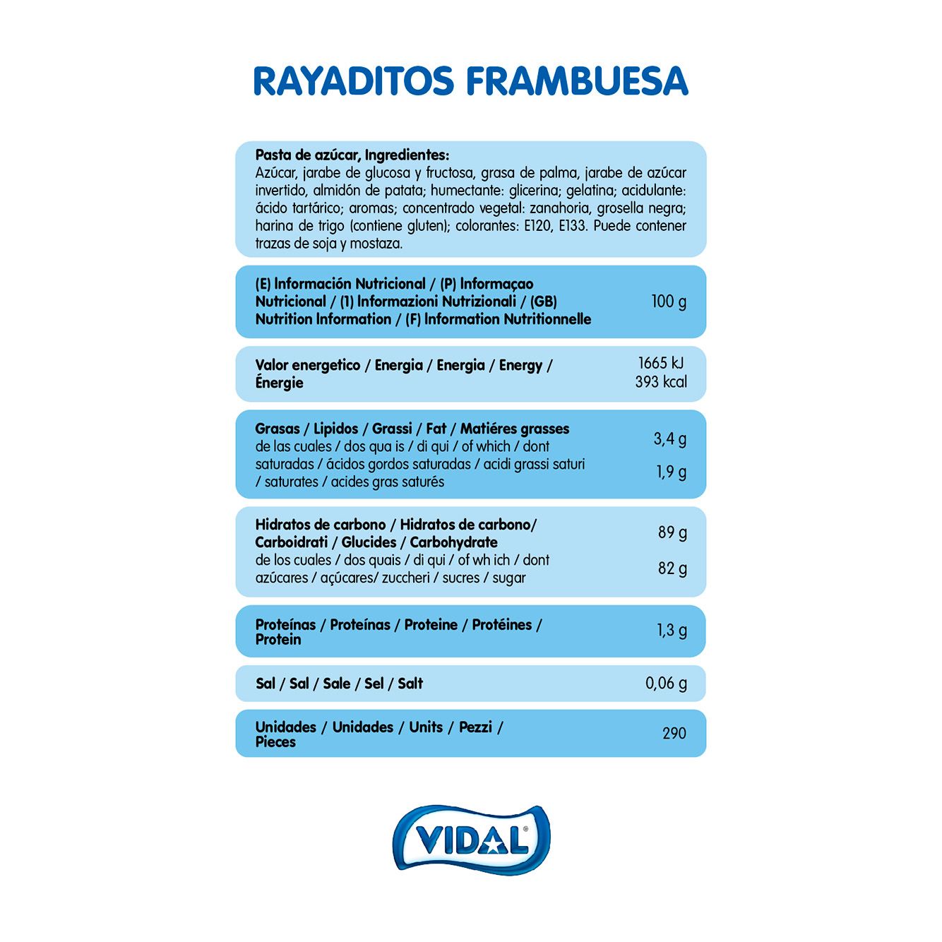 REGALIZ RAYADO FRAMBUESA BANDEJA 290G