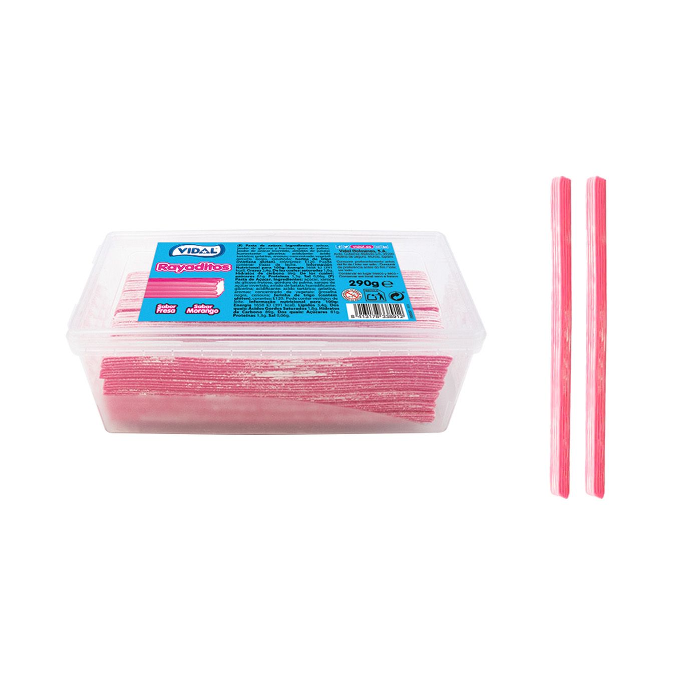 REGALIZ RAYADO FRESA BANDEJA 290G