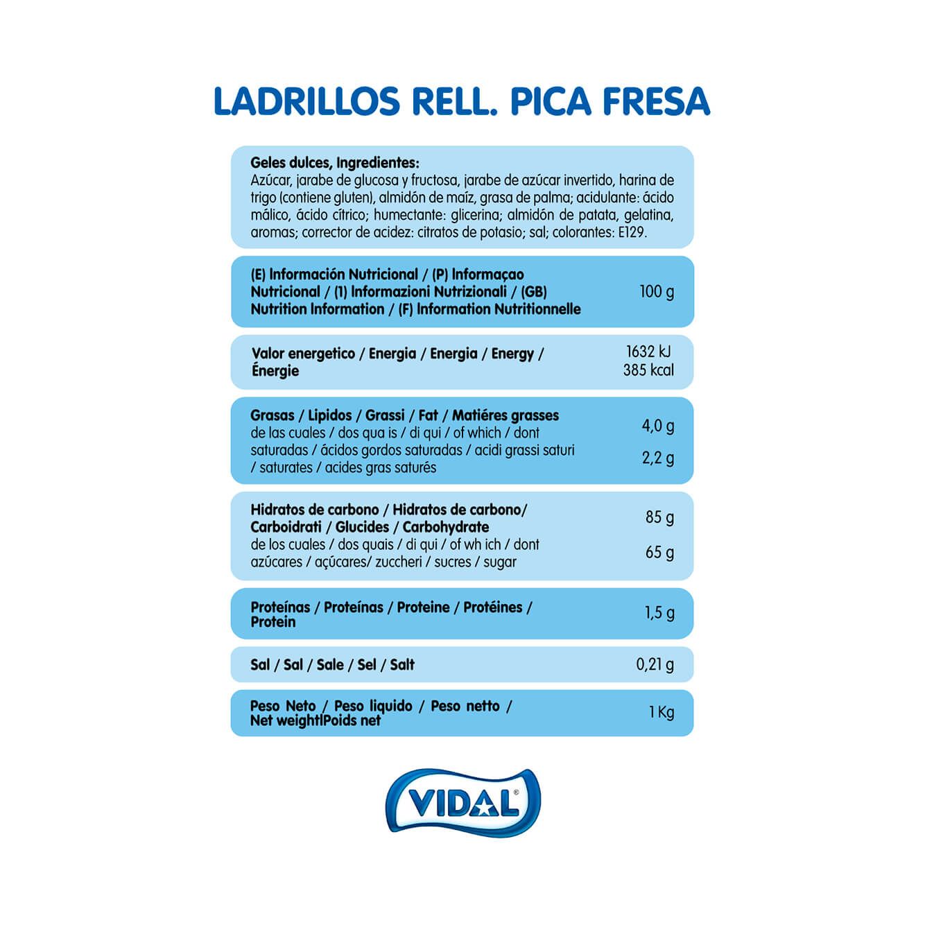 LADRILLOS REGALIZ FRESA-NATA PICA 1KG