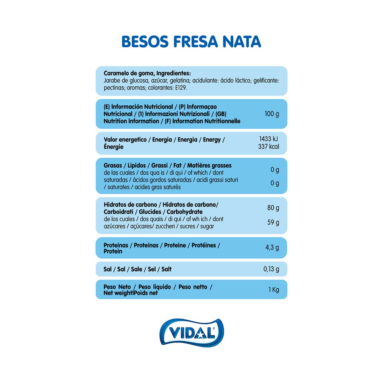 Besos Fresa Vidal 1KG